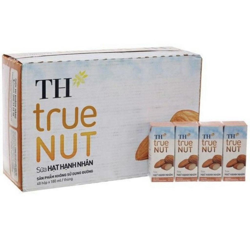 1 Thùng Sữa hạt TH TRUE NUT 180ml x 48 hộp 7 vị ( Óc chó / Macca / Hạnh Nhân / Gấc / Hạt Nghệ / Hạt dẻ cười / Gạo lức )