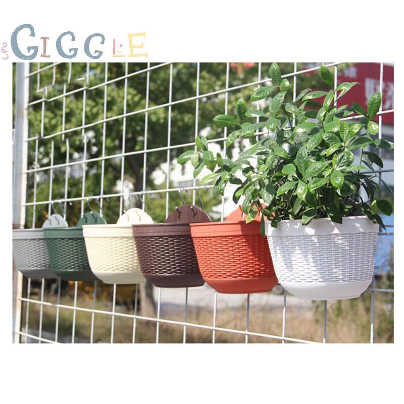 Combo 5-10-15 chậu hoa nhựa ốp tường giả mây đan, treo ban công trồng hoa, cây cảnh đẹp nhiều màu sắc