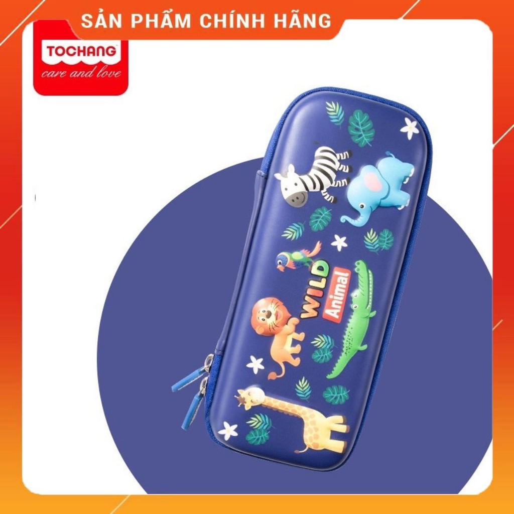 Hộp Bút Tochang Chính Hãng Họa Tiết In Nổi 3D Sinh Động, Siêu Nhẹ, Chống Thấm Nước Cho Bé Tiểu Học Sư Tử