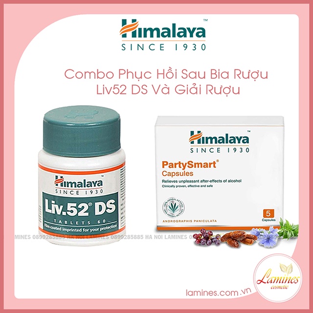 Combo Giải Rượu, Chống Say Rượu, Bia - Himalaya Party Smart Và Liv52 DS