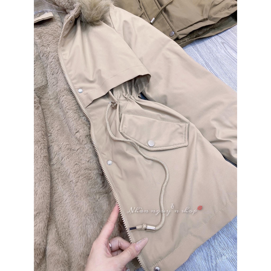 Áo Khoác Phao KAKI Trần Lông