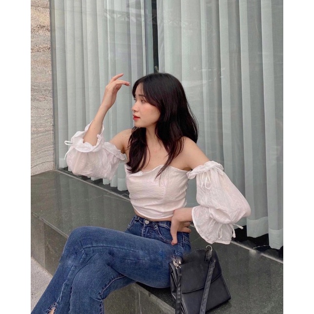 Áo Bèo 2 Dây Đũi Croptop Cúp Ngực, Áo Croptop Nữ Hàn Quốc