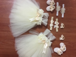Combo váy kèm set phụ kiện 3 món cho bé