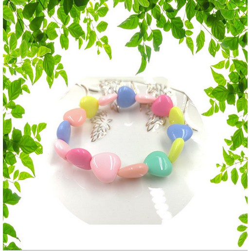 Bộ 30 Hạt Nhựa Hình Trái Tim 14mm Nhiều Màu Làm Trang Sức Thủ Công