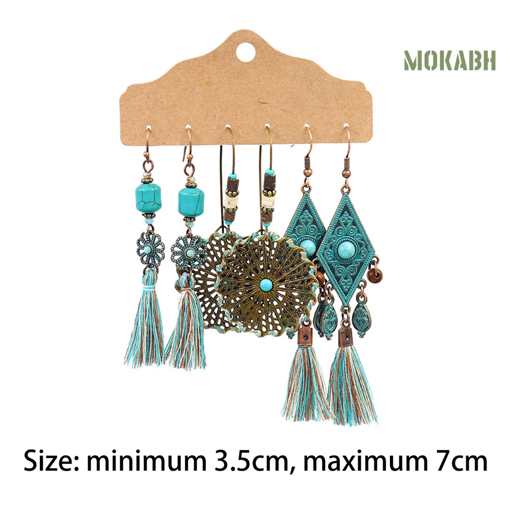 Set 3 Đôi Khuyên Tai Phong Cách Bohemian Thời Trang Cho Nữ