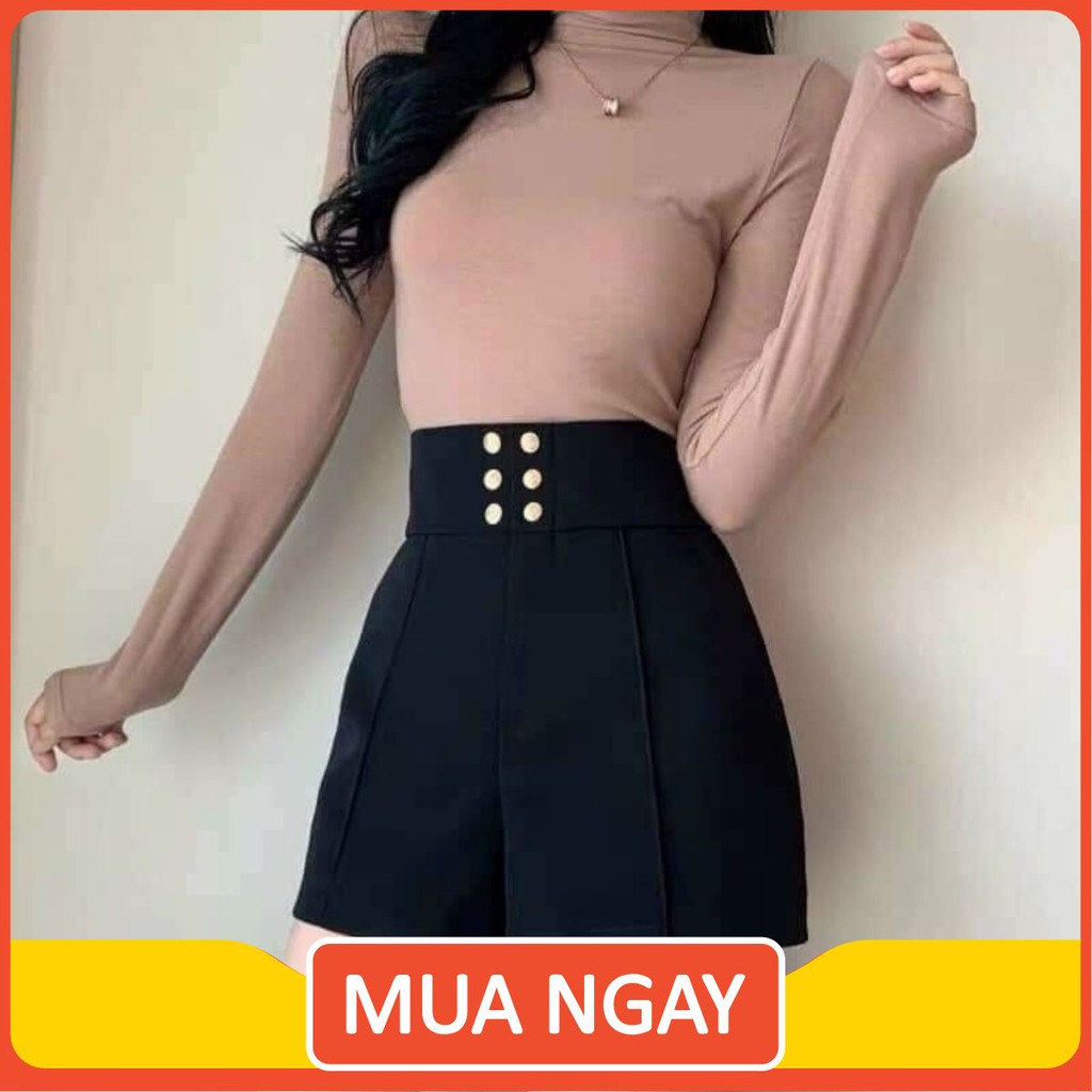 Quần Short Nữ Cạp Cao Đính 6 Khuy Chất Tuyết Mưa Vitex dày dặn loại 1 | BigBuy360 - bigbuy360.vn