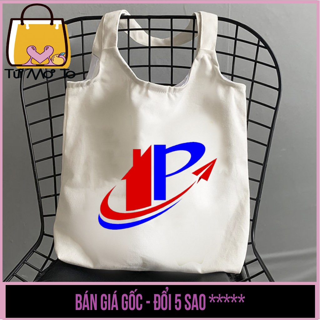 Túi tote THEO YÊU CẦU túi vải túi canvas quai tròn có khóa kéo - Túi Mơ to store
