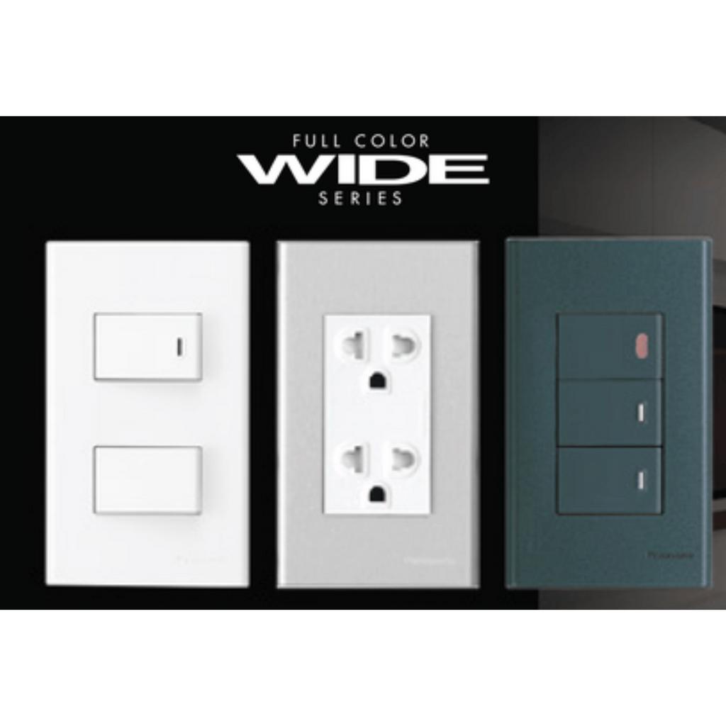 Bộ công tắc, ổ cắm, mặt thiết bị dòng Wide màu đen ánh kim Panasonic