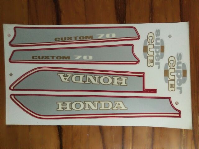 Bộ tem honda custom 70 đời 92 màu đỏ