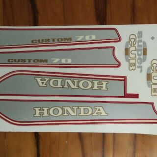 Bộ tem honda custom 70 đời 92 màu đỏ