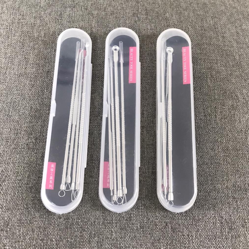 Bộ 4 Món Que Nặn Mụn Đầu Đen, Trứng Cá, Cám Thần Thánh (Full Box)