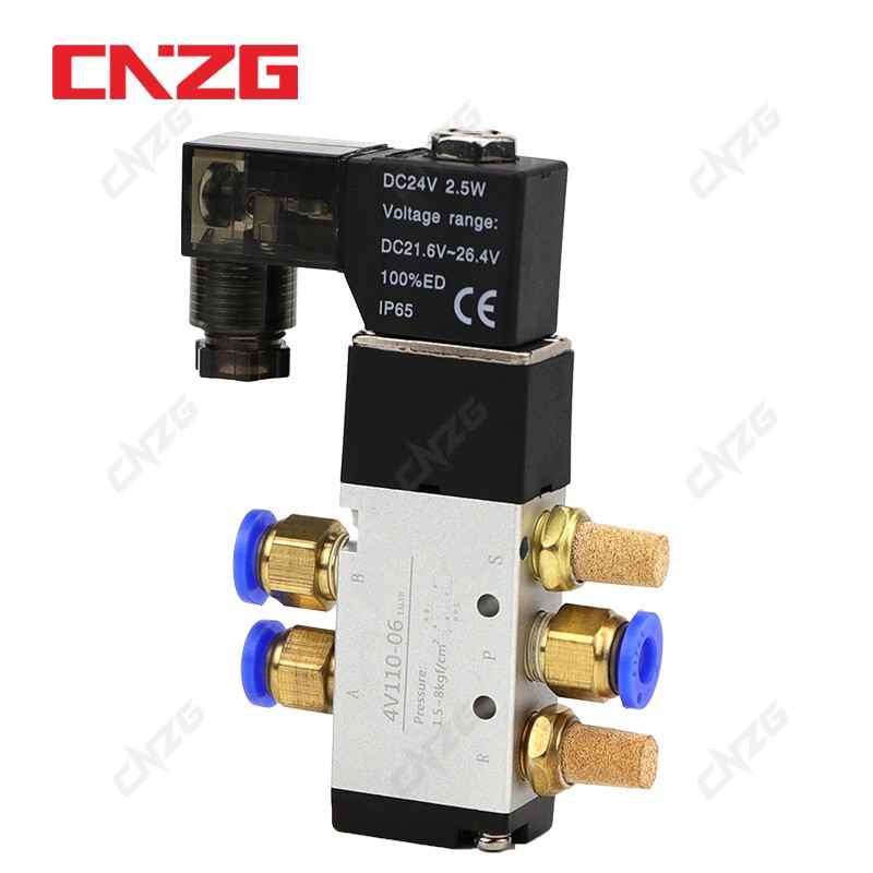 Van điện từ khí nén CNZG 4V110-06 5 cổng 2 vị trí 12V 24V 220V tiện lợi