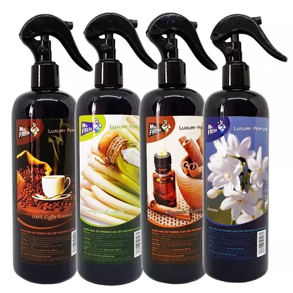 Combo 2 Chai x 500ml Xịt phòng cao cấp Mr Fresh Hàn Quốc - Hương Nhài, Cà phê, Quế, Xả (Date mới 36 tháng)