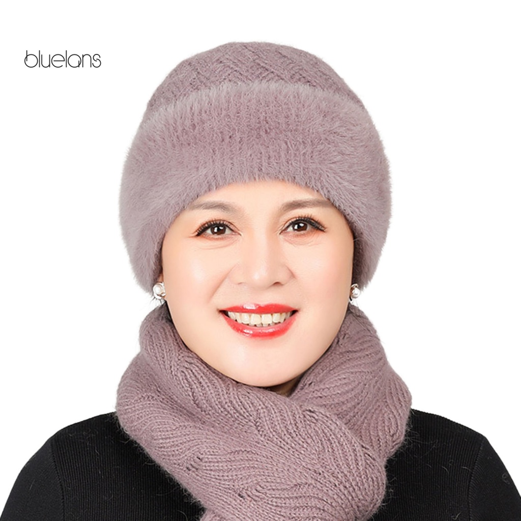 Mũ Len Trùm Đầu Giữ Ấm Mùa Đông Cho Phụ Nữ Trung Niên