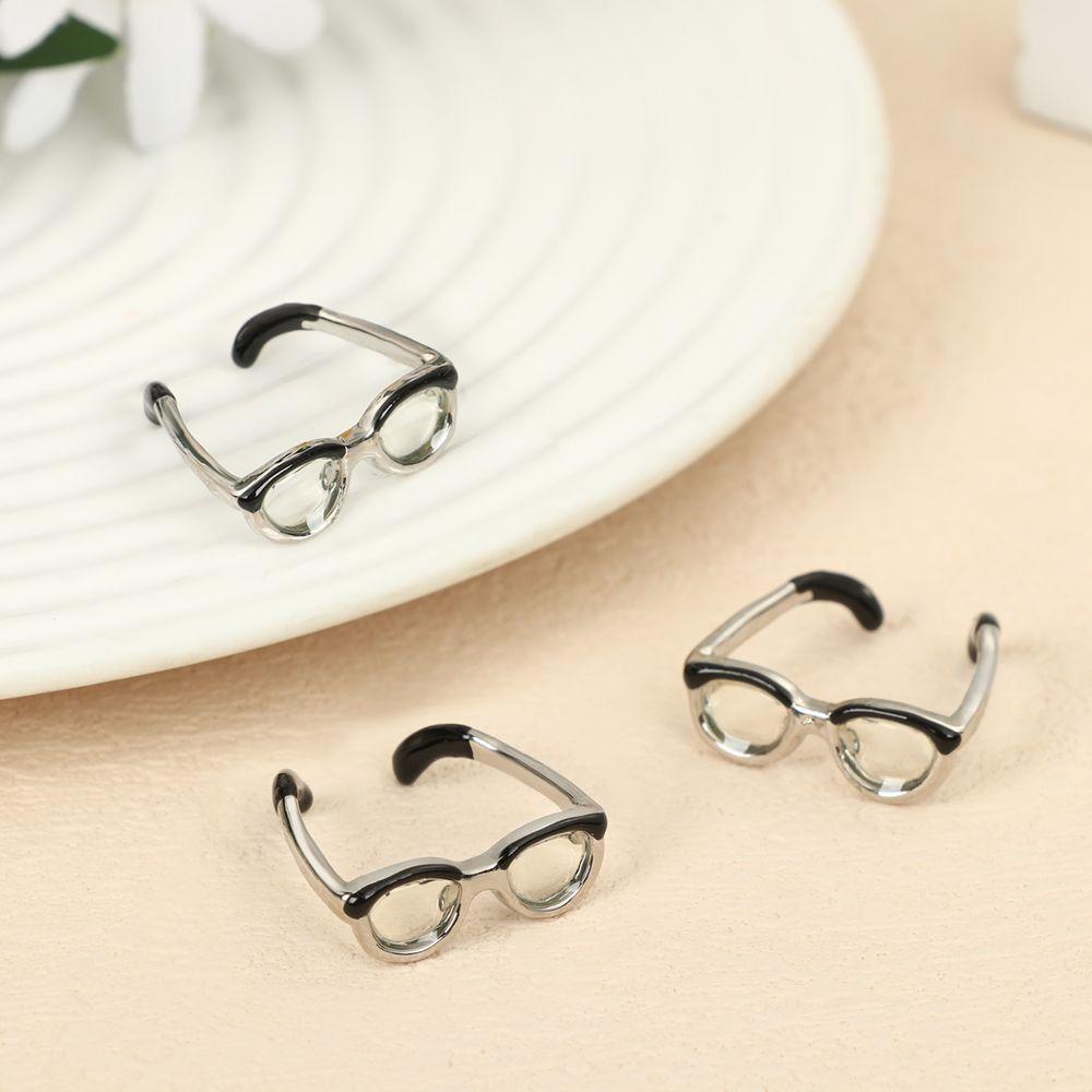NIUYOU Nhẫn Hình Mắt Kính Thiết Kế Đơn Giản Dễ Thương Thời Trang Dự Tiệc Cho Bạn Gái