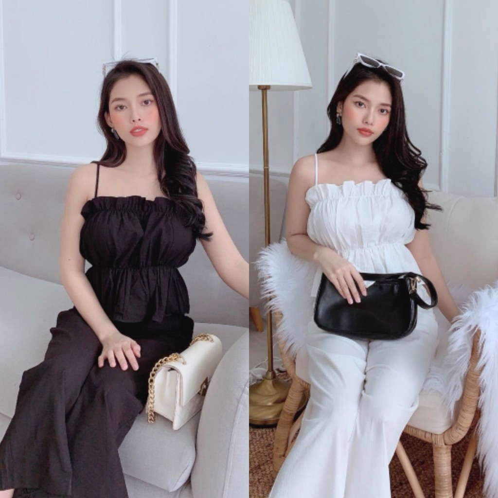 Áo 2 dây viền bèo