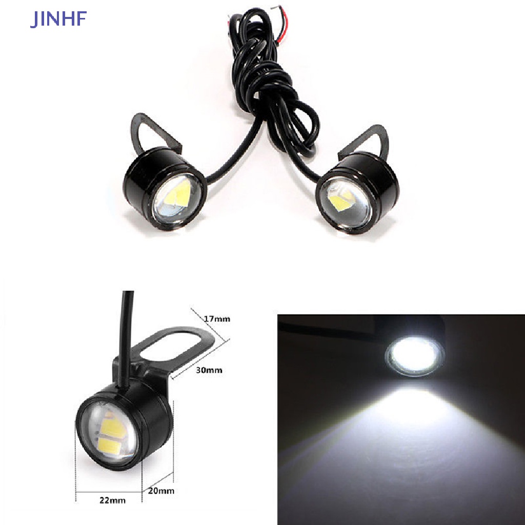 JINHF Set 2 Đèn 3 LED Mắt Đại Bàng 12V Gắn Gương Chiếu Hậu Trang Trí Xe Mô Tô