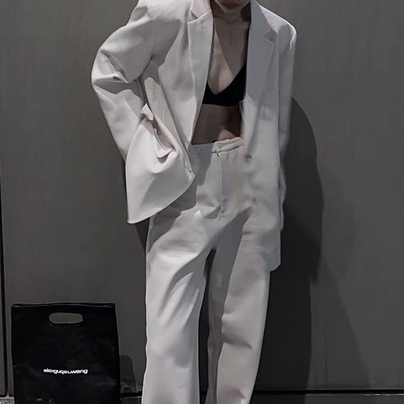 Áo Khoác Vest Dáng Rộng Màu Trắng Phong Cách Hàn Quốc Thanh Lịch Dành Cho Nữ | BigBuy360 - bigbuy360.vn