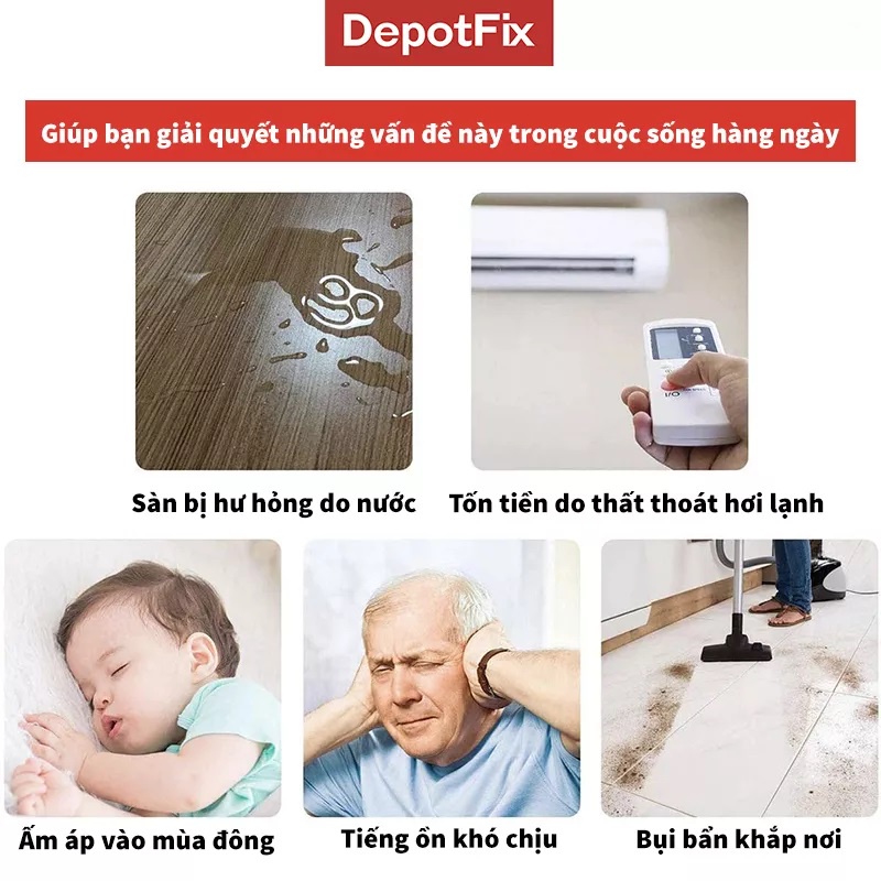 Ron Dán Chân Cửa Đế Lông, Ngăn Bụi, Ngăn Côn Trùng - DepotFix (Vietnam)