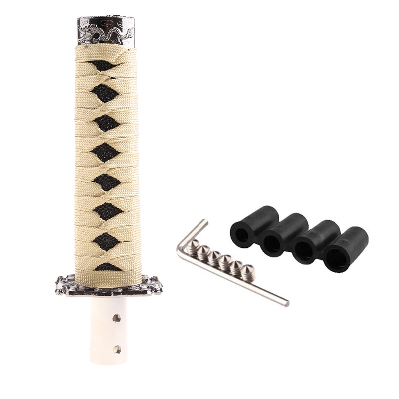 Tay Nắm Cần Số Xe Hơi Bằng Kim Loại Thiết Kế Thanh Kiếm Samurai Thời Trang Kèm 4 Thẻ Adap