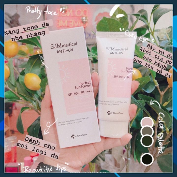 [Hàng Chuẩn]Kem Chống Nắng Nâng Tone Da SJM Medical Anti UV Perfect SunScreen SPF50+/PA++++ 60g Hàn Quốc White Store