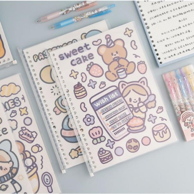 ⭐ iLado ⭐  telado sổ tay tài khoản tay sáng tạo dễ thương vở kẻ ngang sổ ghi chép notebook binder a5 sổ ghi chép sổ tay ghi chép vở lò xo kẻ ngang sổ lò xo kẻ ngang marker học văn phòng phẩm sổ ghi chú sticker sổ ghi chú mini tập vở