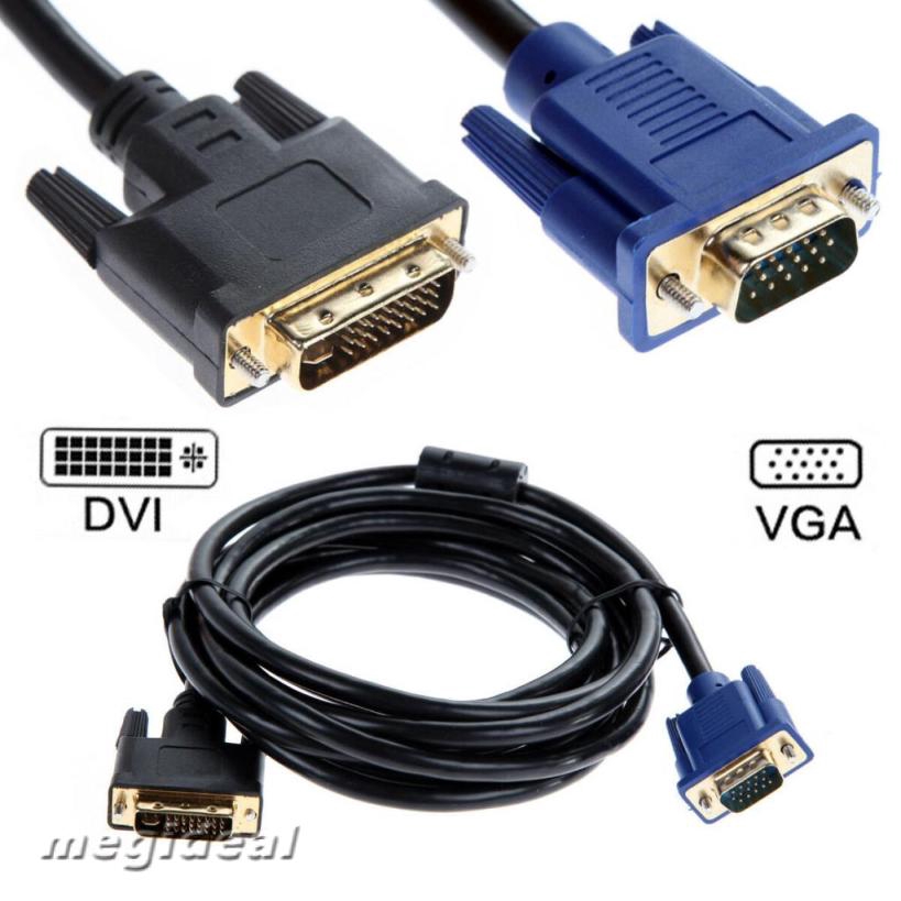 [MEGIDEAL] DVI-D (24+5) Male to VGA Male 15 pin Cable Video PC Monitor Cord Adapter