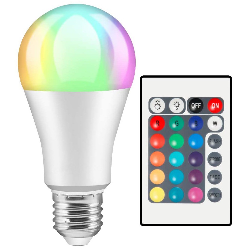 Bóng Đèn led Đổi Màu Thông Minh e27 rgb 5w 9w 10w 12w 15w 18w rgbw