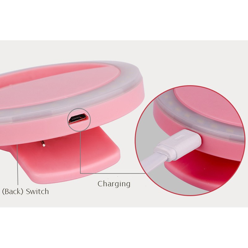 Đèn LED Kẹp Điện Thoại Hỗ Trợ Chụp Ảnh Selfie Cho Nữ