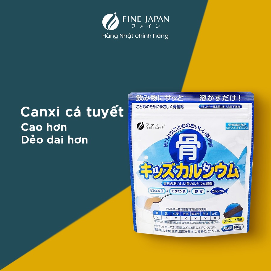 Canxi Cá Tuyết Nhật Bản - Tăng chiều cao cho bé, bổ sung canxi hữu cơ - Fine Japan Bone's Calcium for kids 140g