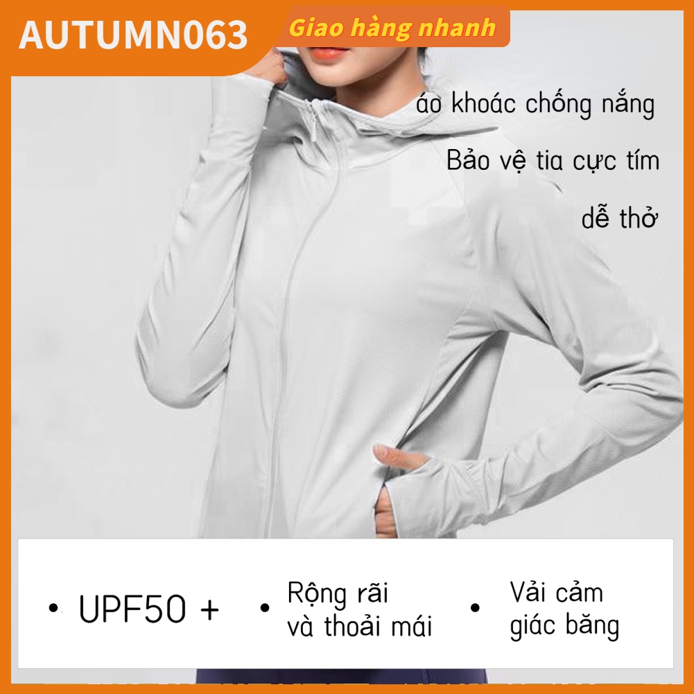 [Hàng mới về] Áo khoác chống nắng chống tia UV dài tay mát thoáng khí cho nữ (Xám)