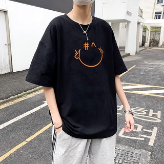 Aó thun from rộng, aó phông in hinh mặt cười 100% cotton cho nam nữ