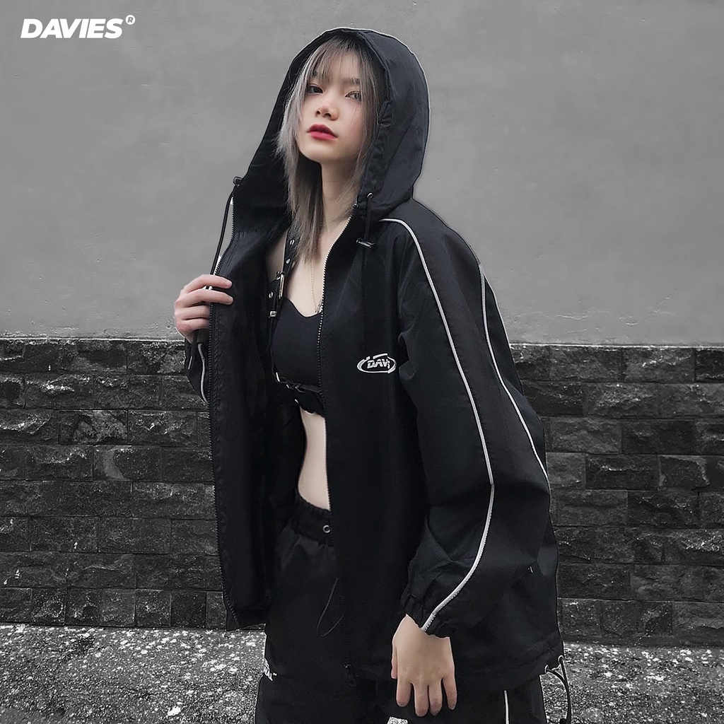 Áo khoác dù local brand phản quang có mũ Reflect Track Jacket Davies | D07-AK32