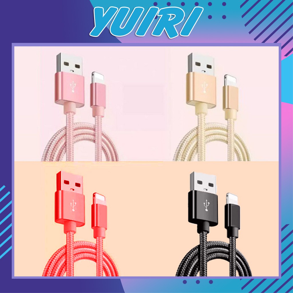 Cáp Sạc Nhanh Iphone, Dây Sạc Lightning Chính Hãng Bọc Dù Chống Đứt Chống Rối 1M - 2M Yuiri CS93