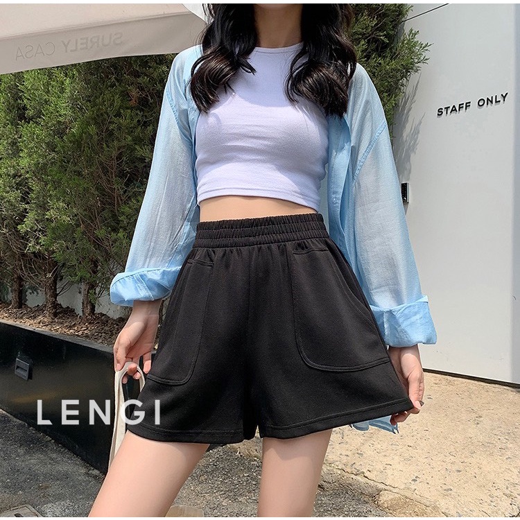 Quần đùi nữ ống rộng da cá chất cotton 95% cao cấp - LK003 | BigBuy360 - bigbuy360.vn