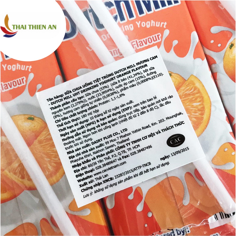 Sữa chua BrightWin F4 phim Vườn Sao Băng Thái Lan sữa chua uống tiệt trùng vị cam Dutch Mill orange