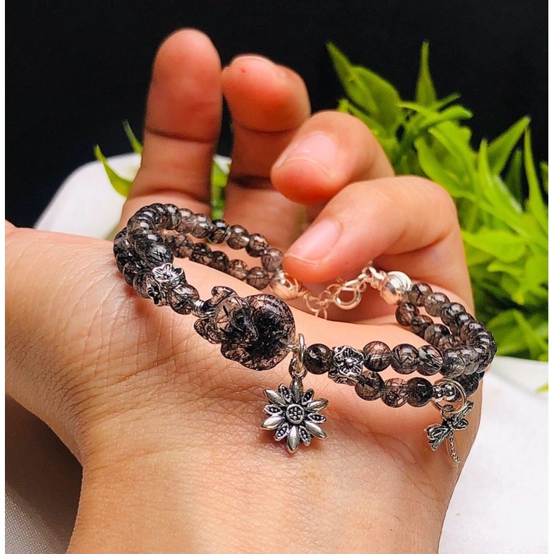 Lắc tay t.a tóc đen mix charm hồ ly