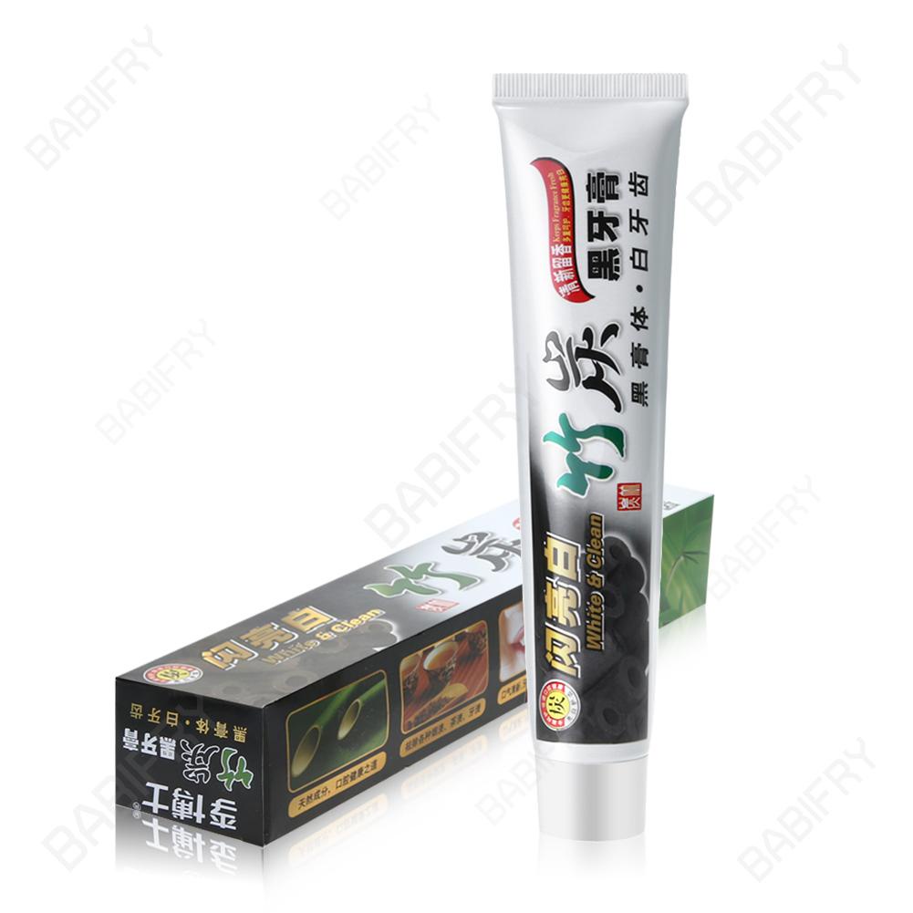 Kem Đánh Răng Than Tre Loại Bỏ Mảng Bám Màu Đen BABIFRY 100g