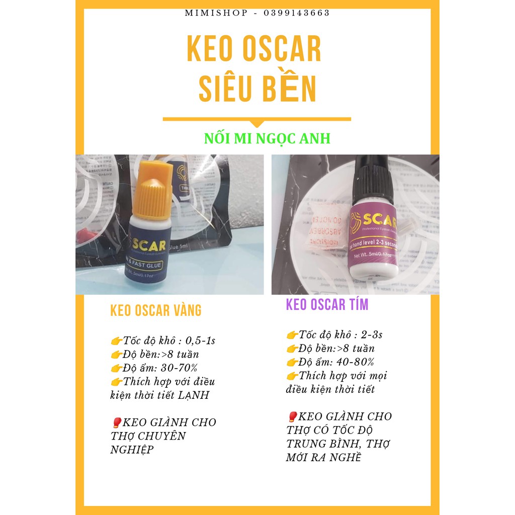 Keo nối mi Oscar siêu bền, ít cay, phù hợp với mọi thời tiết