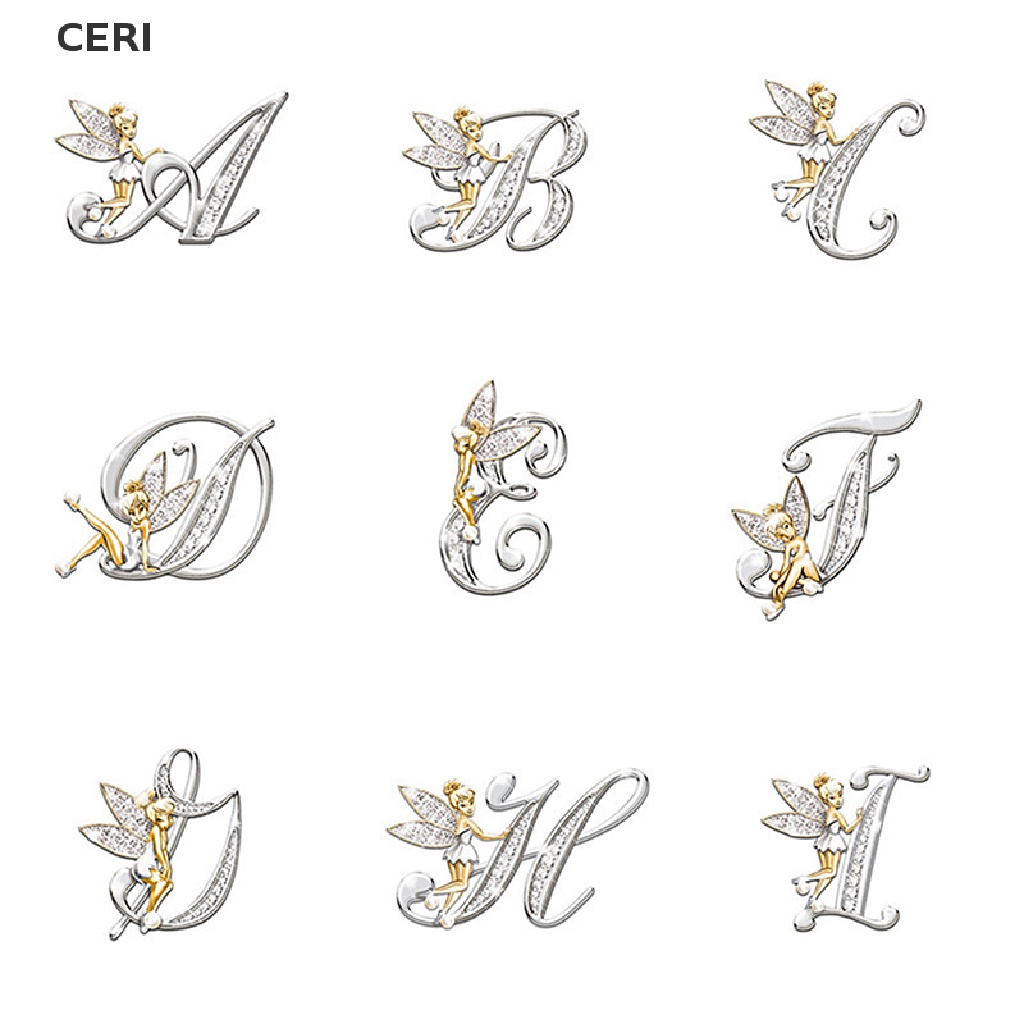 Ghim Cài Áo Hình Thiên Thần Đính Pha Lê Chữ Tiếng Anh Dễ Thương