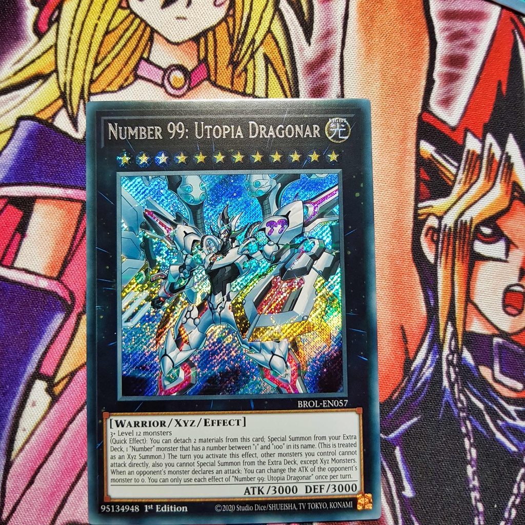 Thẻ bài Yugioh chính hãng | Number 99: Utopia Dragonar | BROL Secret rare.