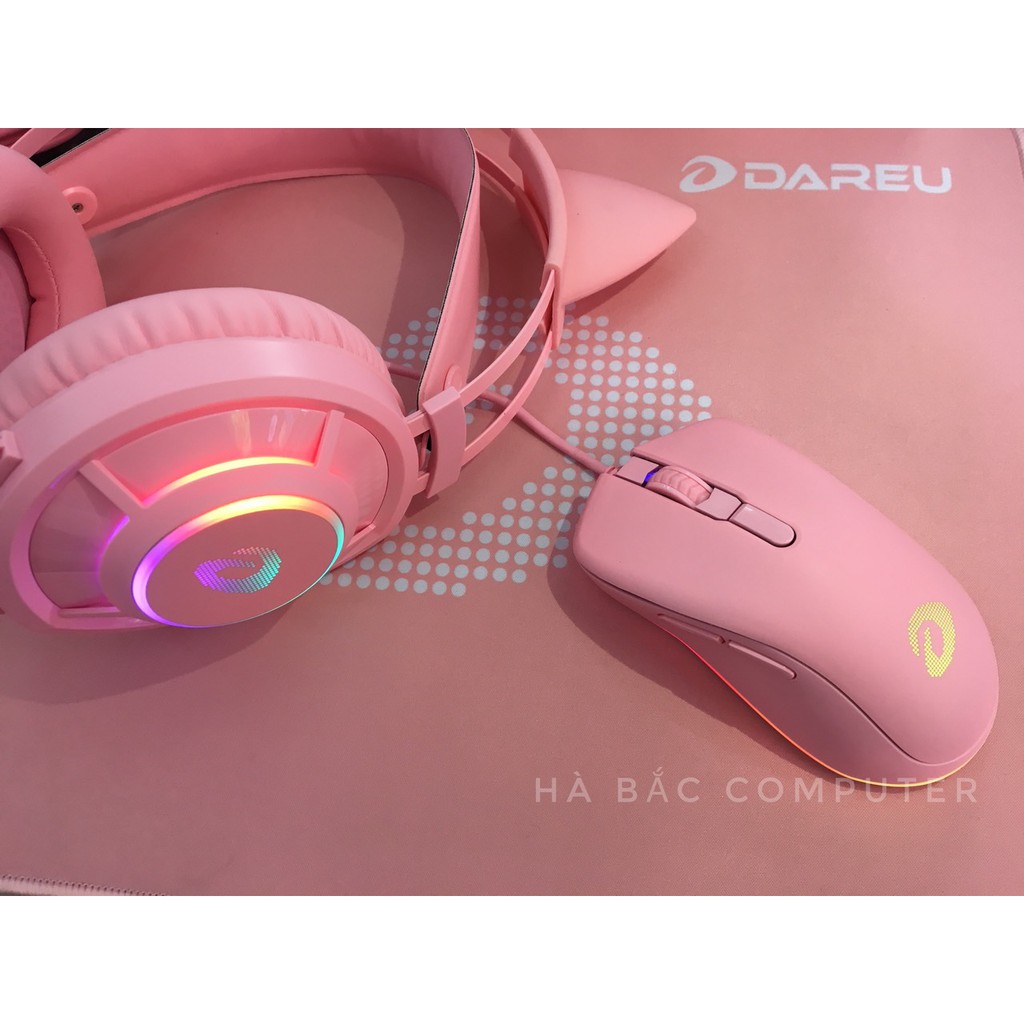 Combo Bộ Bàn Phím + Chuột + Tai Nghe + Lót Di Chuột Màu Hồng DAREU - Bộ bàn Phím Chuột Gaming Màu Pink | BigBuy360 - bigbuy360.vn