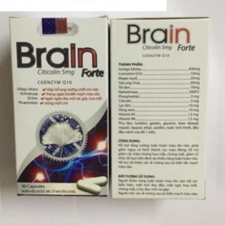 Brain Forte Giúp bổ sung dưỡng chất cho não, phòng ngừa tai biến, chóng mặt ù tai Lọ 30 viên