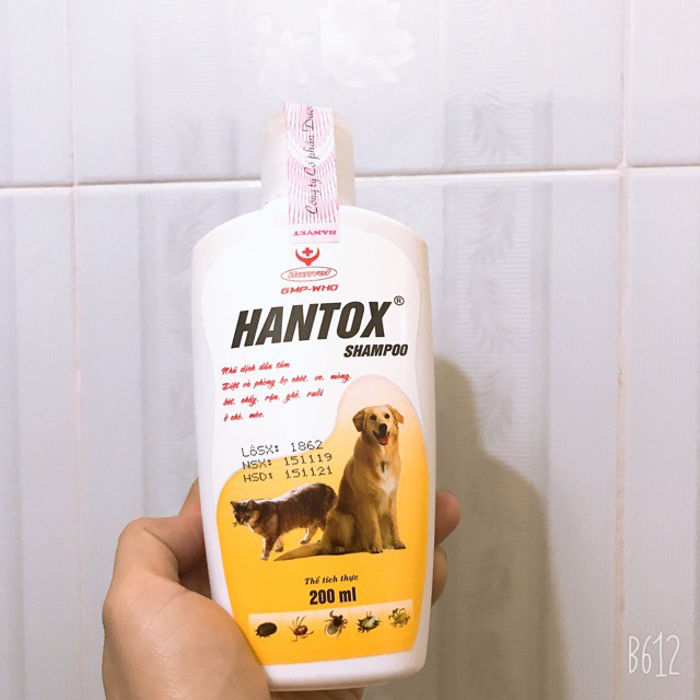 Sữa Tắm T rị Ve Rận Bọ Chét Chó Mèo Hantox Shampoo Vàng 200ml