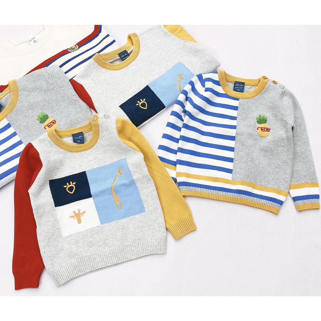 SP000663 Áo len cổ tròn các mẫu bé trai, chất len mềm đẹp không xù không giãn Ảnh thật RIo chụp hàng có sẵn kèm video