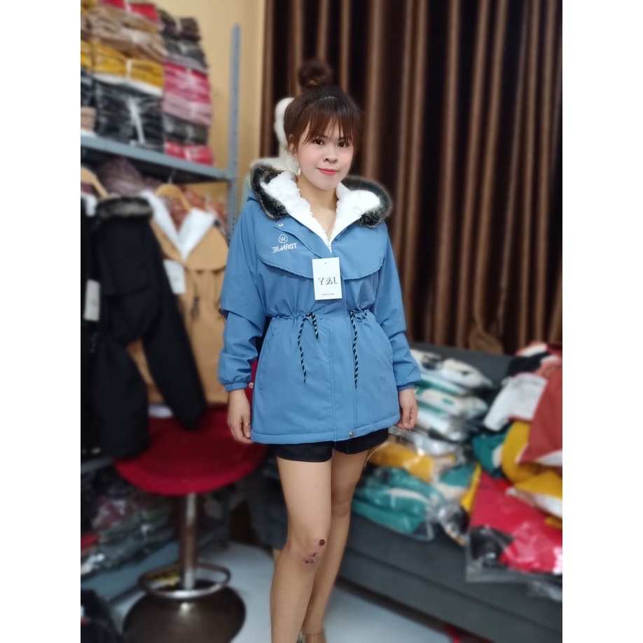 [ẢNH THẬT]Áo Khoác Nữ, Áo Parka LÓT LÔNG CỪU Có Dây Rút Eo | BigBuy360 - bigbuy360.vn