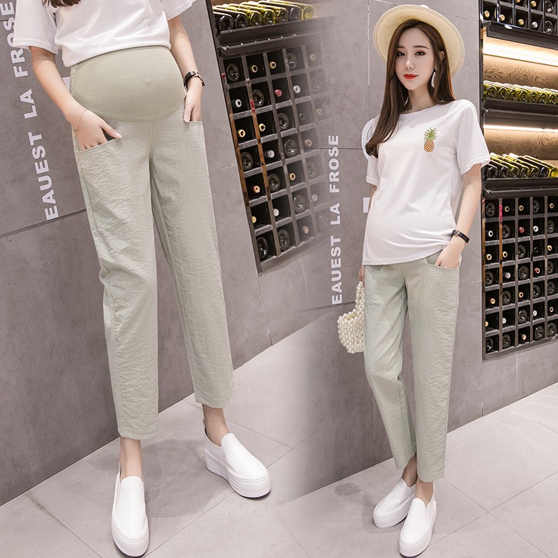 Quần BẦU DÀI CHẤT ĐŨI CẠP CAO  có chun và cúc chỉnh bụng QB8587