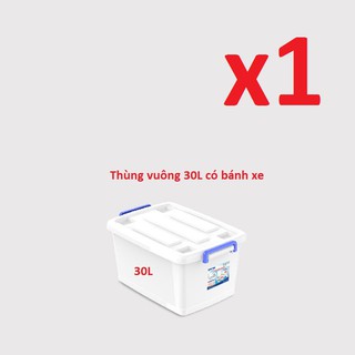 (Hà Nội) Thùng nhựa đa năng 15 Lít có bánh xe Duy Tân (Hàng Chính Hãng)