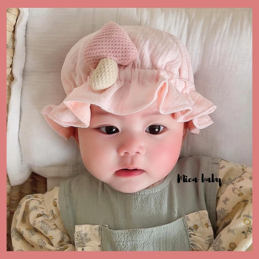 Mũ tai bèo vải xô muslin siêu đáng yêu cho bé Mica Baby MH139