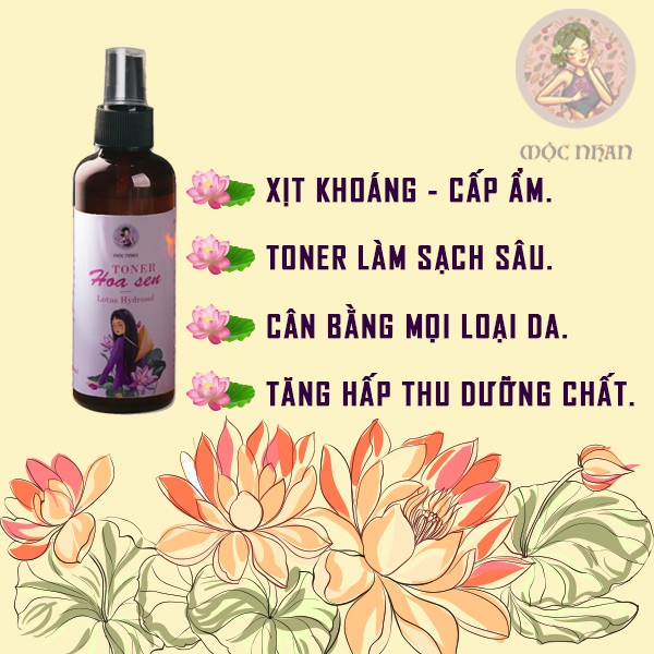 Toner Hoa Sen, Cấp Ẩm, Mềm Mại, Căng Bóng Hơn, Chống Lão Hóa, Mộc Nhan Natural